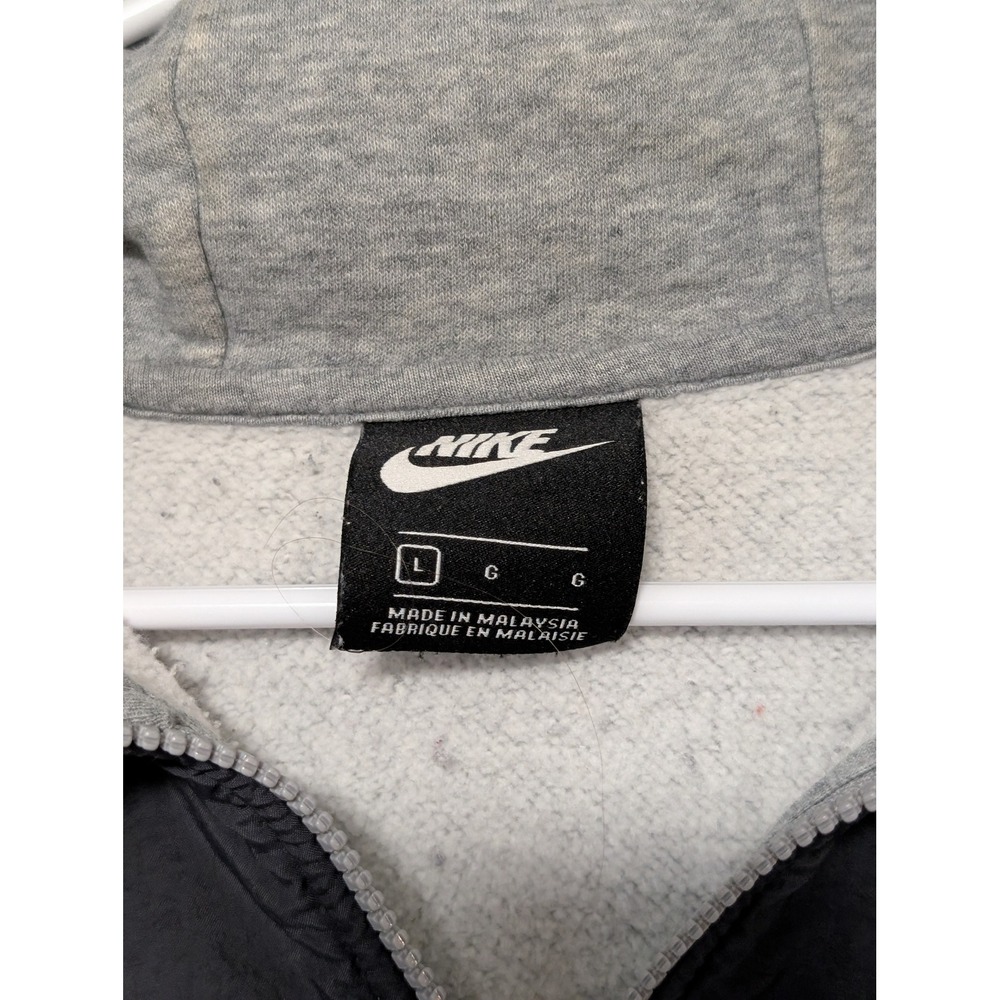 Nike Mens Sportswear Full Zip Hoodie Grey Black Orange Just Do It 931900-063 L - Picture 3 of 10